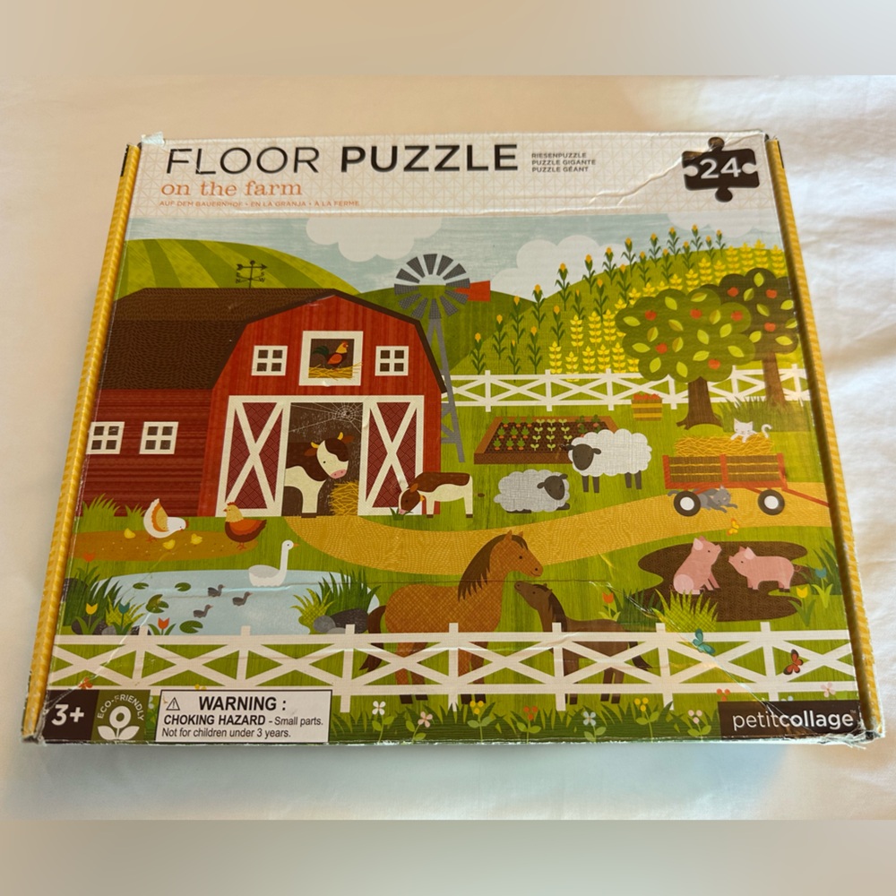 Red and Green Farm Scene Puzzle Game